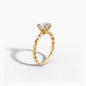 Twisted Band Diamond Engagement Ring