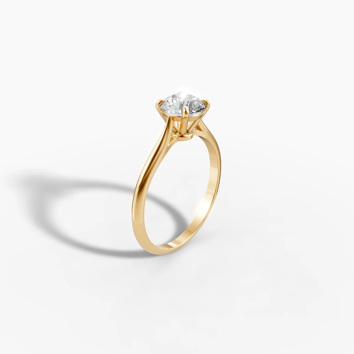 Diamant-Verlobungsring mit geteiltem Schaft