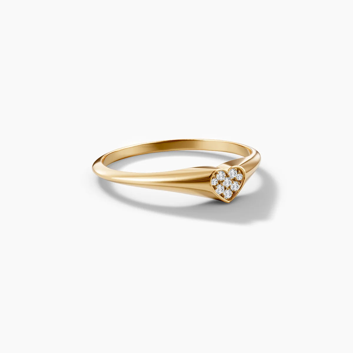Eros Mini Heart Diamond Signet Ring