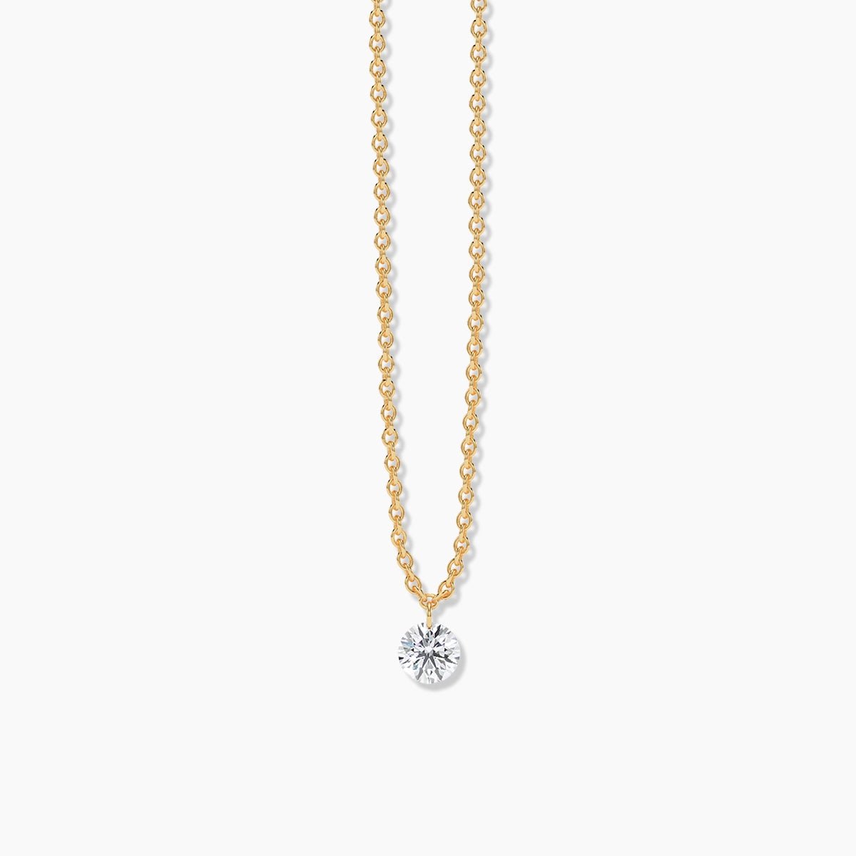 Nude Diamond Solitaire Necklace in Rose Gold - Narcissus