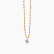Nude Diamond Solitaire Necklace in Rose Gold - Narcissus