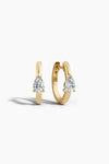 Pear Diamond Huggie Hoops