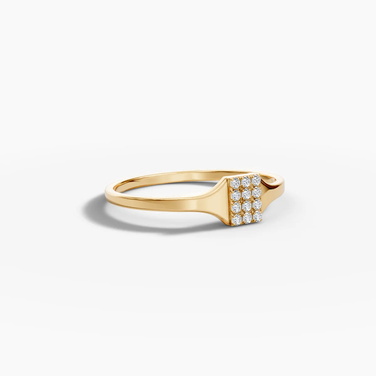 Rechteckiger Pavé-Diamantring
