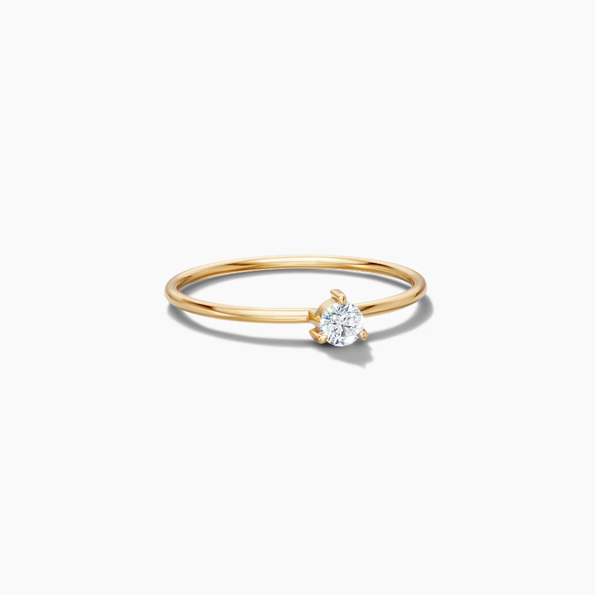 Thin Solitaire Diamond Ring in Rose Gold - Narcissus