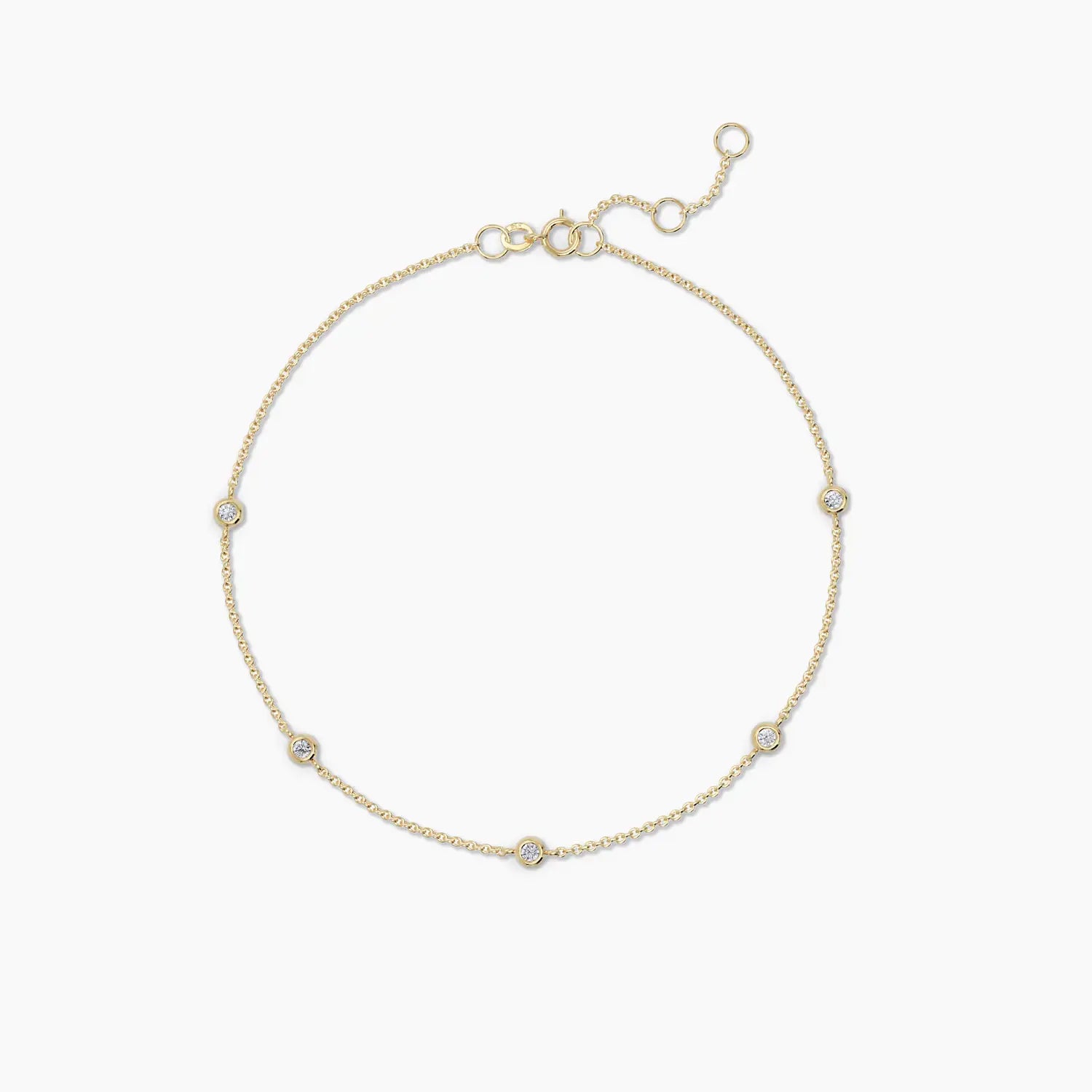 Two - Sided Bezel Diamond Station Bracelet in Rose Gold - Narcissus