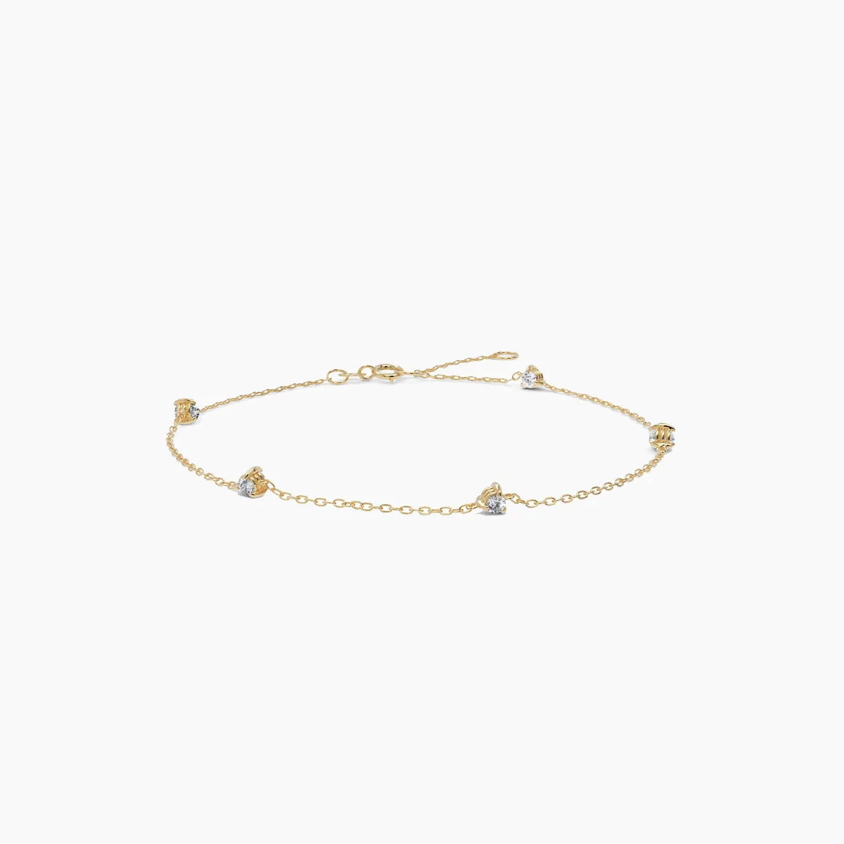 Two-Sided Diamond Solitaire Bracelet in 14k Yellow Gold – Enea Studio