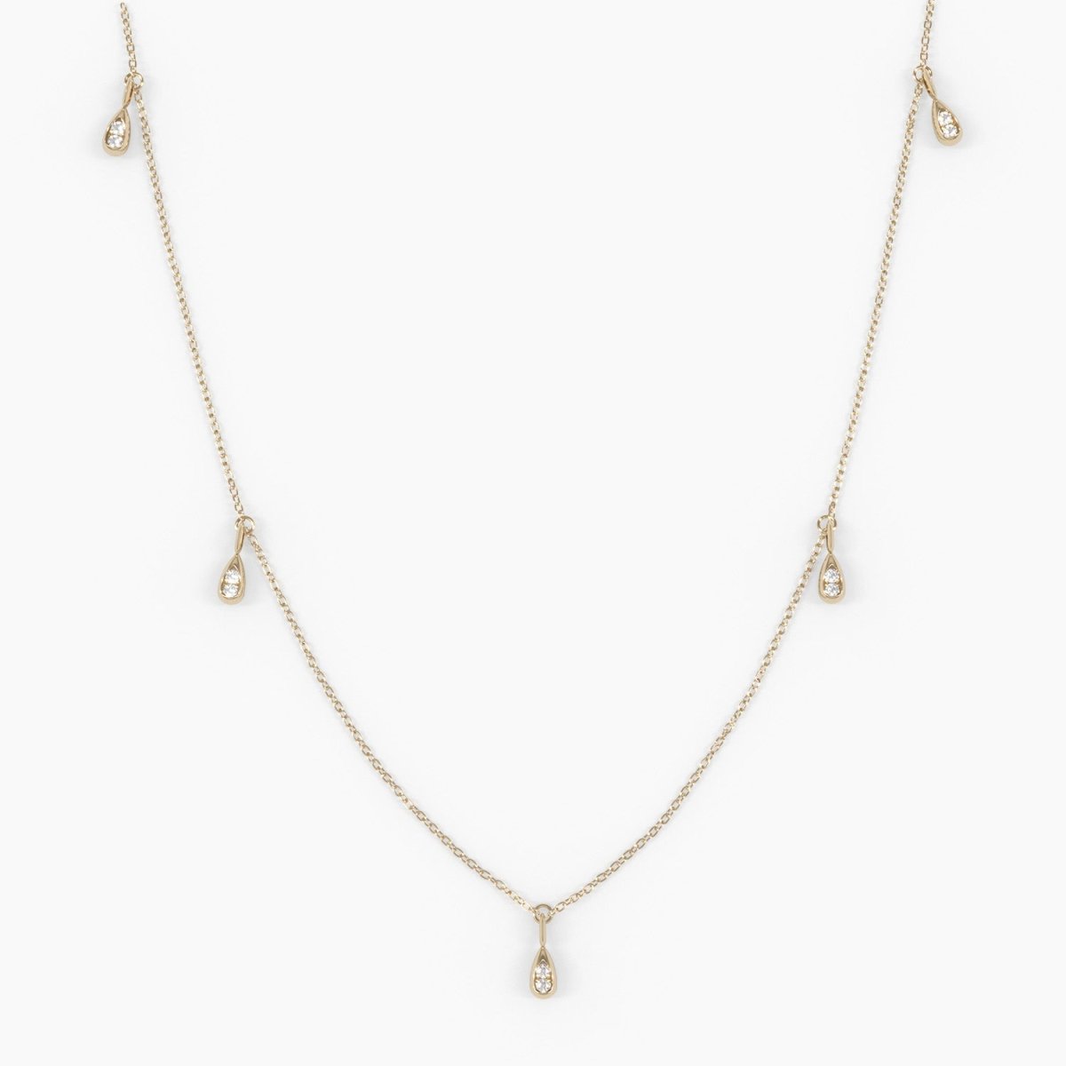 Diamond Droplet Station Necklace - Narcissus