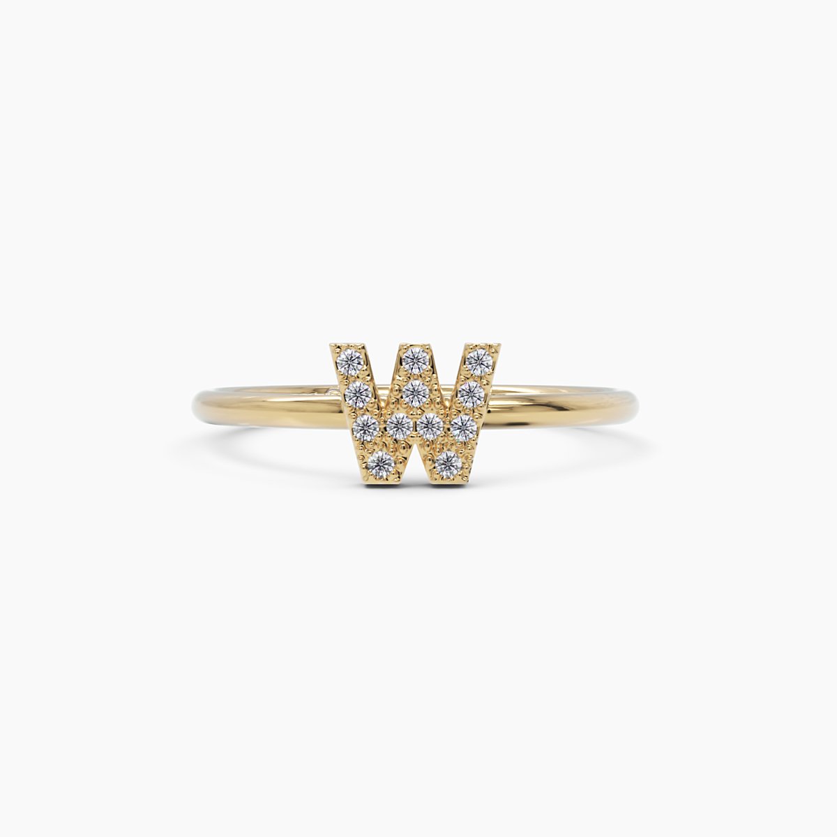 Diamond Initial W Ring - Narcissus