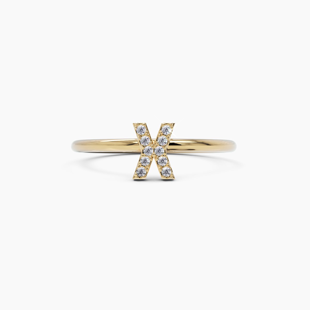 Diamond Initial X Ring - Narcissus