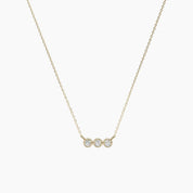 Three Diamond Bezel Necklace - Narcissus