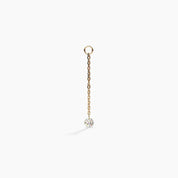 Earring Chain Charm with Diamond in Rose Gold - Narcissus