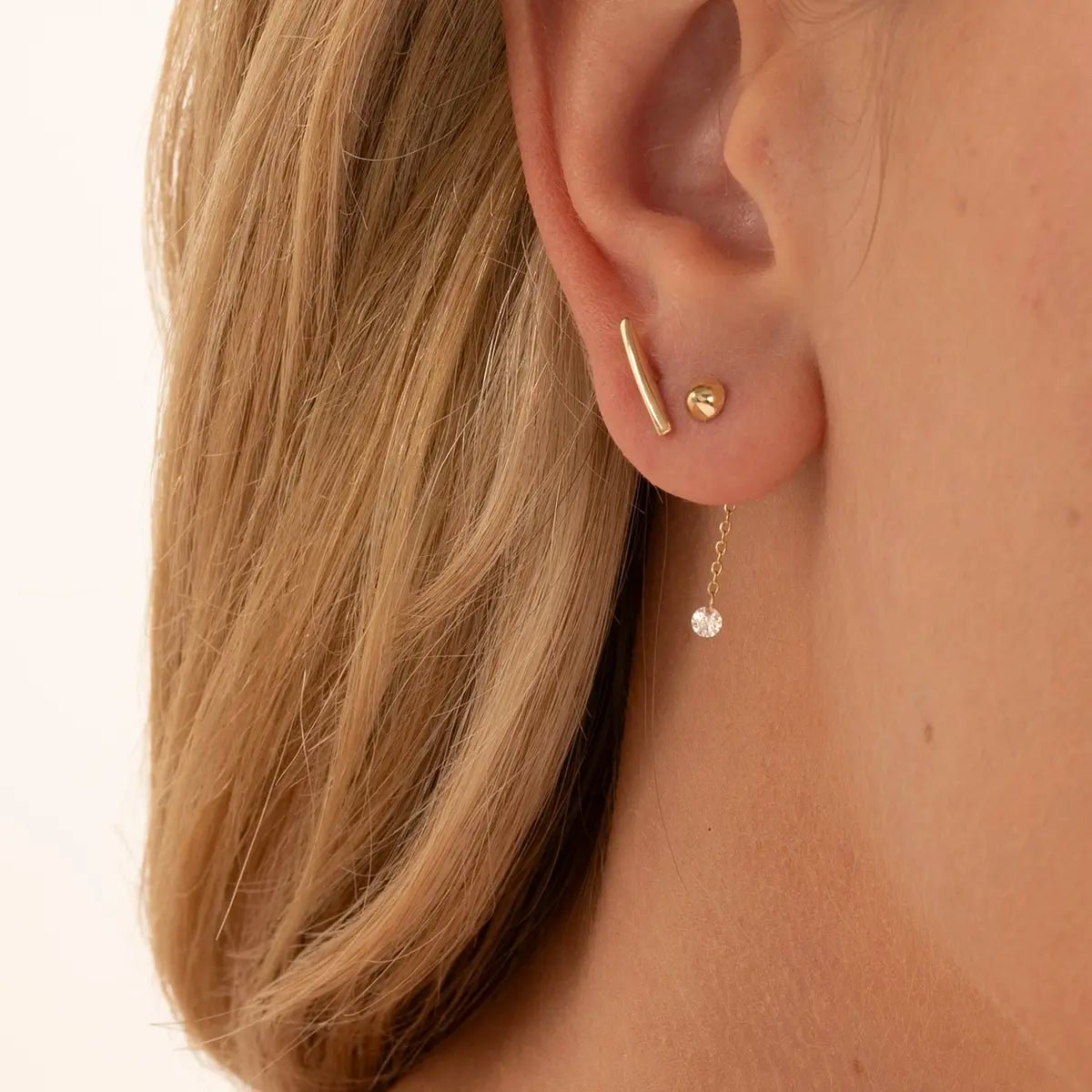 Earring Chain Charm with Diamond - Narcissus