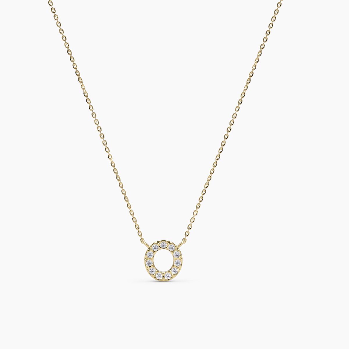 Diamond Initial O Necklace - Narcissus