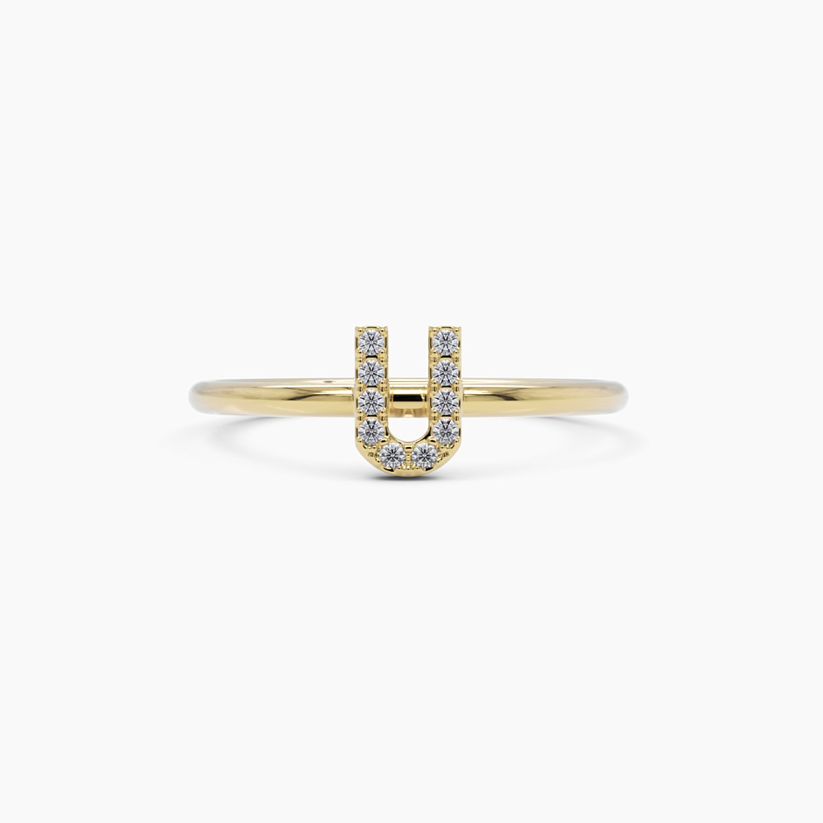 Diamond Initial U Ring - Narcissus