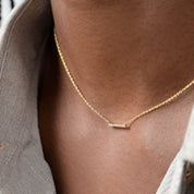 Mini Diamond Bar Necklace - Narcissus