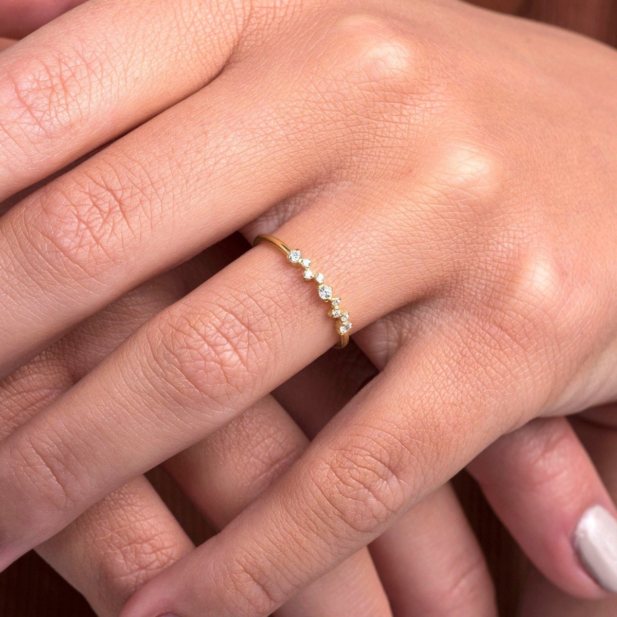 Cluster Ring With 9 Diamonds - Narcissus