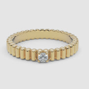 Ribbed Diamond Ring