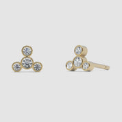 Four Diamond Stud Earrings - White Gold