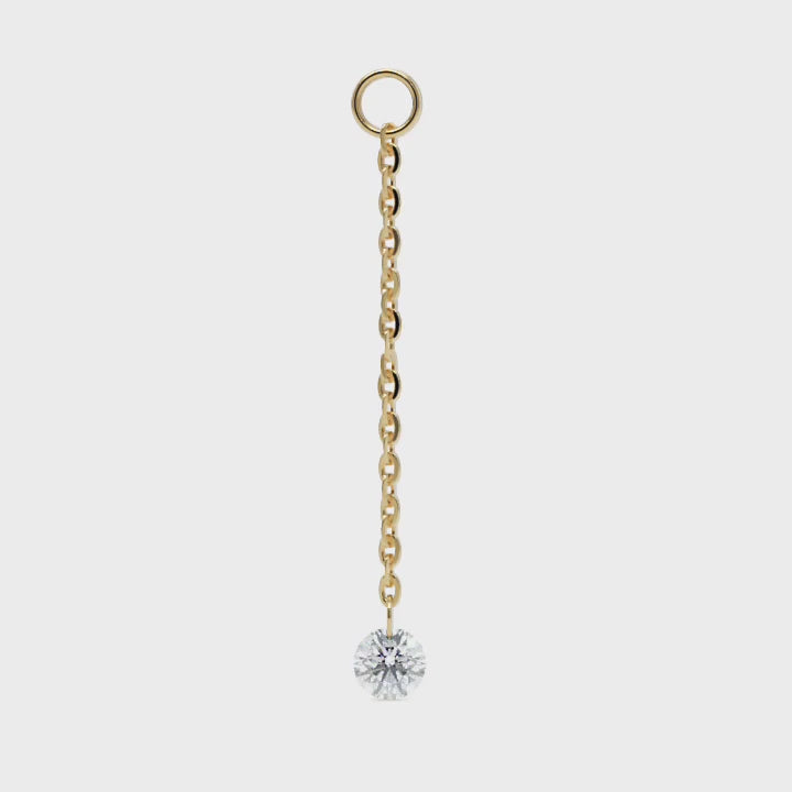 Earring Chain Charm with Diamond - Narcissus