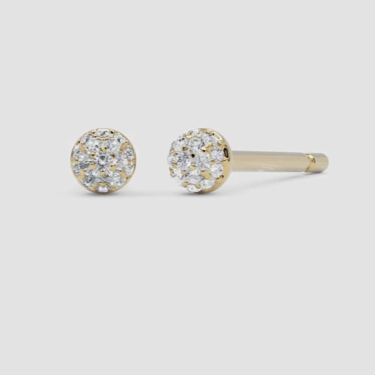 Pavé Diamond Stud Earrings - Narcissus