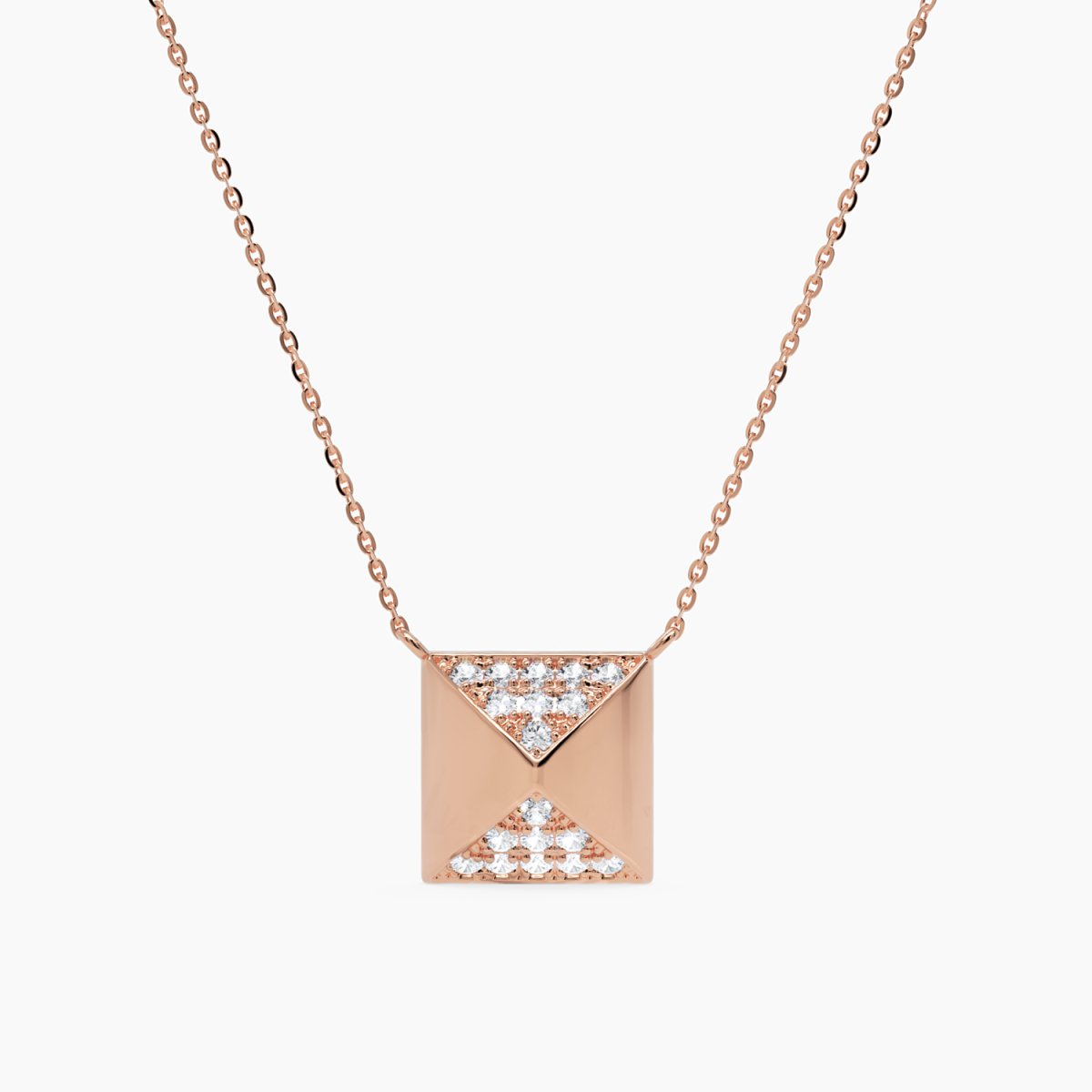 Pyramid Diamond Pendant Necklace - Narcissus