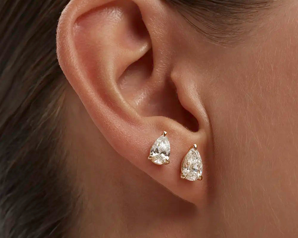 14k solid gold earrings collection by ENEA Studio handcrafted in Athens