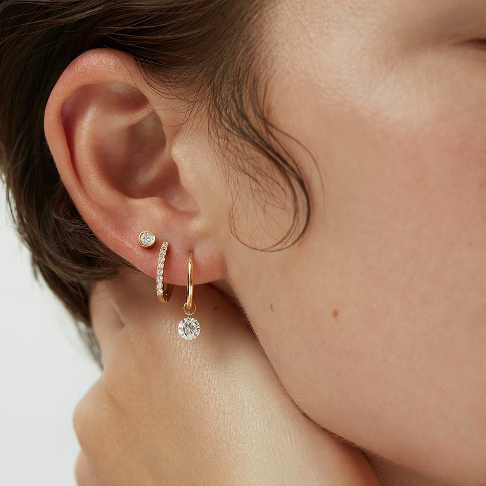 Solid 14k gold hoop earrings in various sizes by ENEA Studio