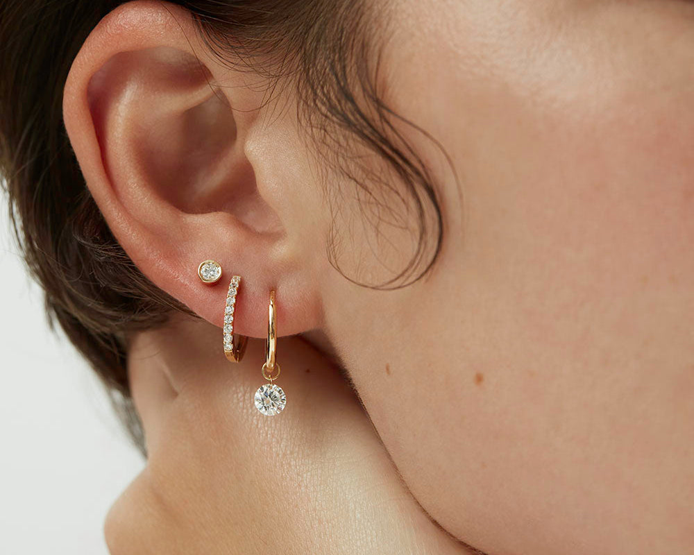 Solid 14k gold hoop earrings in various sizes by ENEA Studio