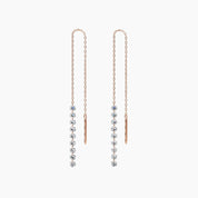 Nude Diamond Threader Earrings in Rose Gold - Narcissus