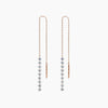 Núde Tennis Link Diamond Threader Earrings - Rose Gold