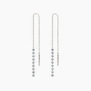 Nude Diamond Threader Earrings in Rose Gold - Narcissus