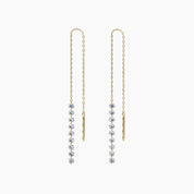 Nude Diamond Threader Earrings in Rose Gold - Narcissus