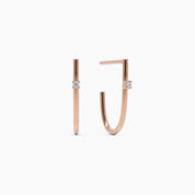 Long Hoop Earrings With Diamond - Narcissus