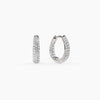 Pavé Diamond Teardrop Hoop Earrings - White Gold