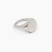 Classic Engravable Oval Signet Ring - Narcissus