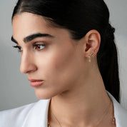 Trinity Round Wire Stud Earrings - Narcissus