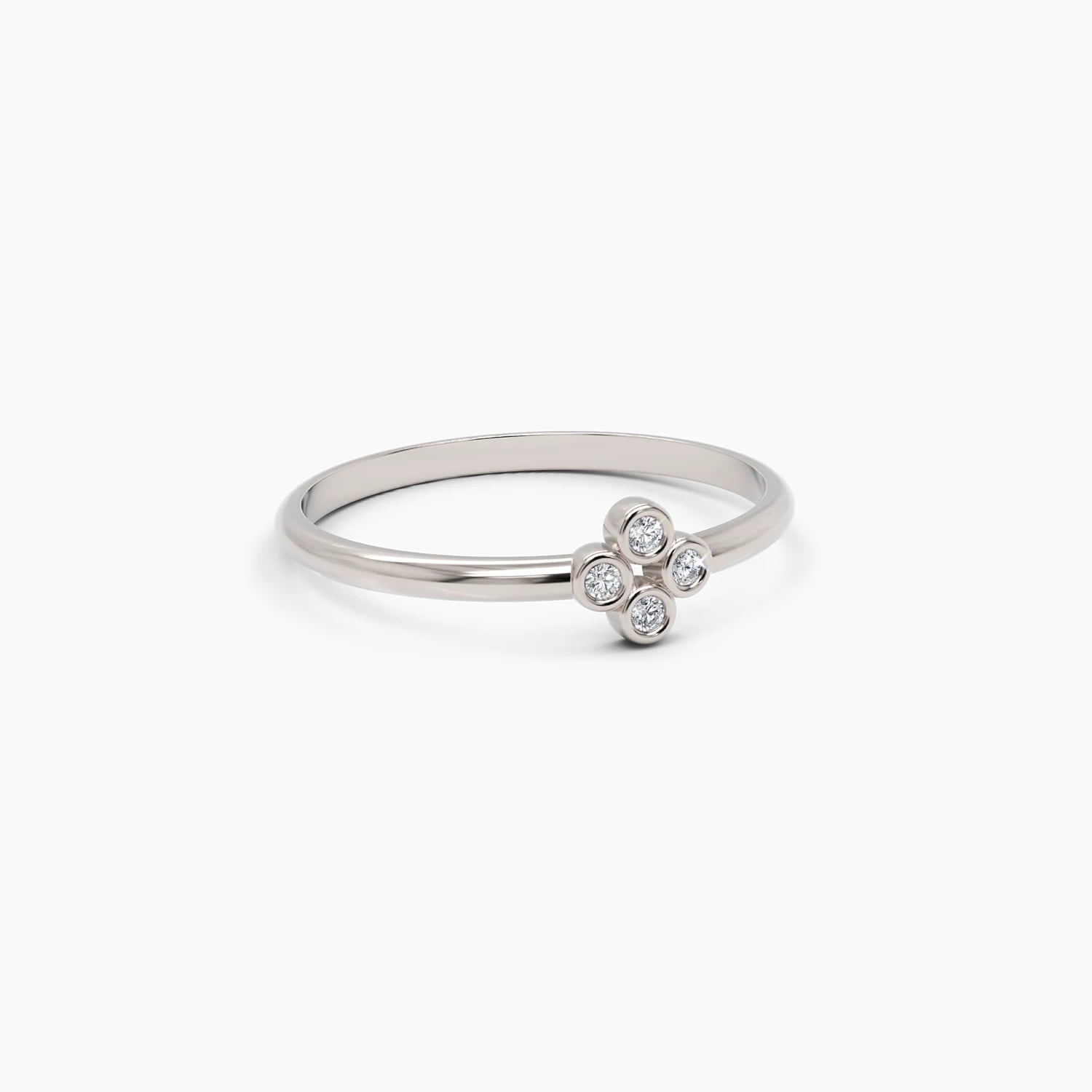 Kleeblatt-Diamantring in Weißgold