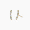 Curved Bar Diamond Stud Earrings