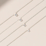 Éclat Single Diamond Solitaire Necklace - White Gold