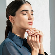 Large Teardrop Hoop Earrings - Narcissus