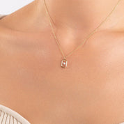 Dainty Pendant with Drilled Diamond - Narcissus