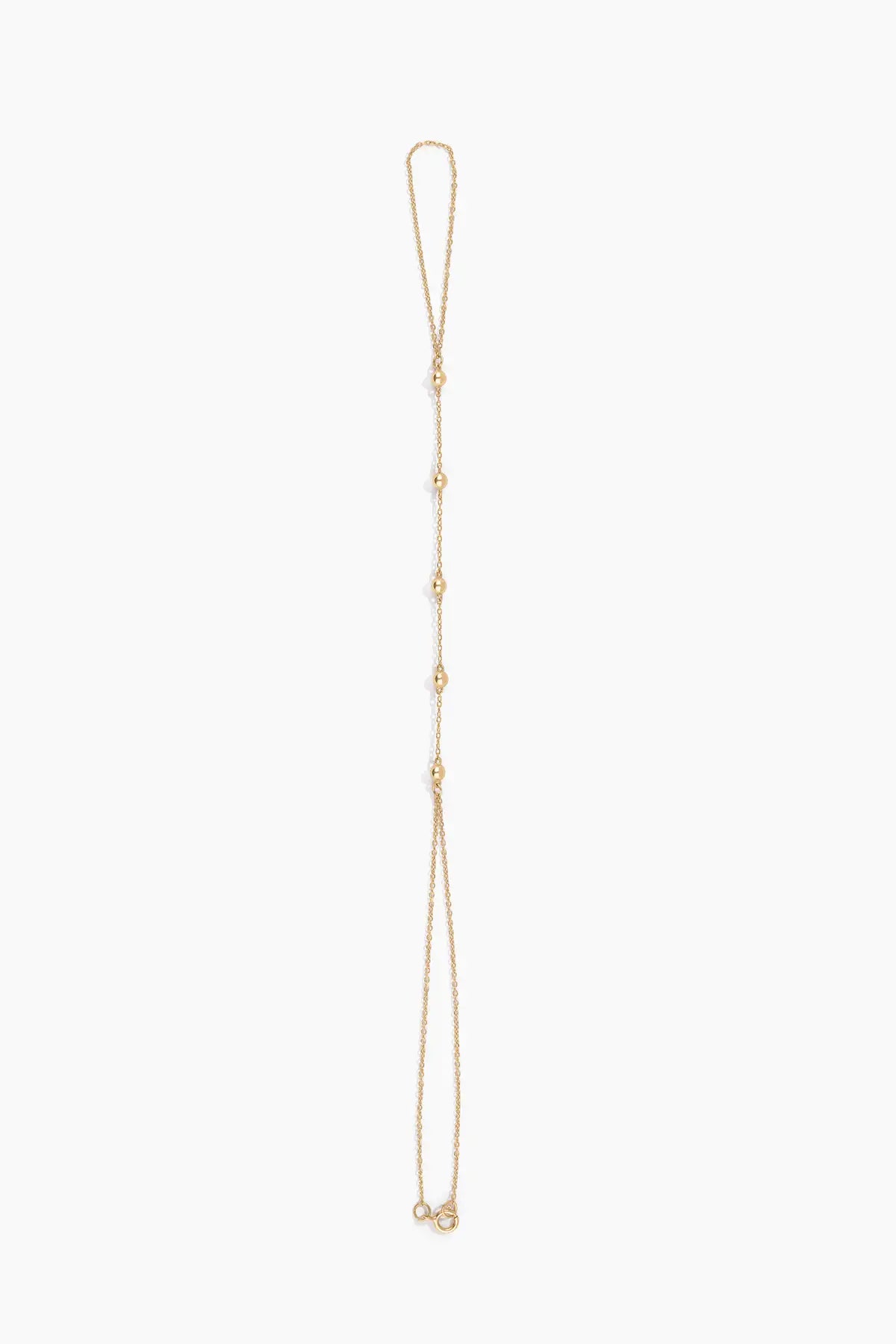 Lien Beaded Hand Chain - White Gold