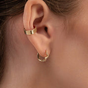 Diamond Zig Zag Pavé Huggie Earrings - Narcissus