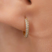 Diamond Pavé Huggie Earrings - Narcissus