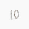 Diamond Pavé Huggie Earrings - White Gold
