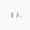Tiny Trio Stud Earrings - White Gold