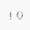 Diamond Accent Hoops Notes - White Gold