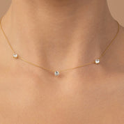 Gold Diamond Station Necklace II - Narcissus