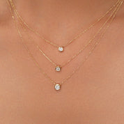 Octagon Cut Diamond Solitaire Necklace - Narcissus