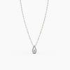 Teardrop Floating Diamond Necklace - White Gold